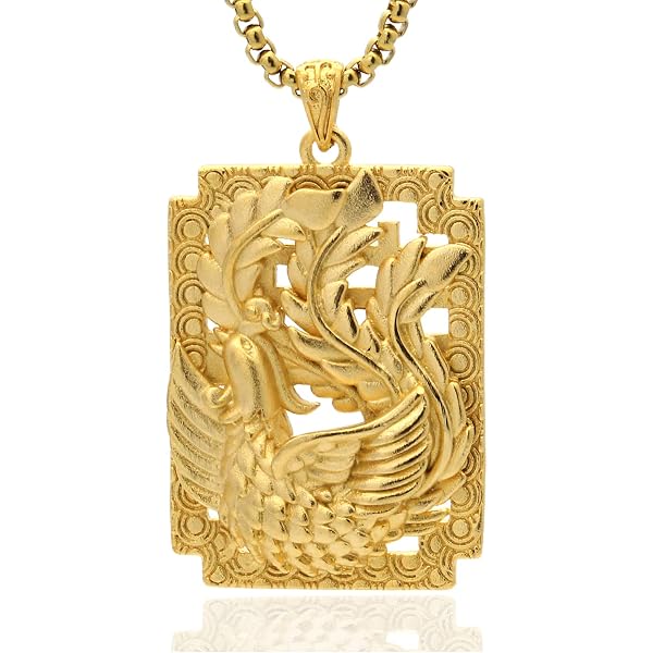 Amazon.com: Fusamk Fashion 18K Gold Plated Dragon Dog Tag Pendant